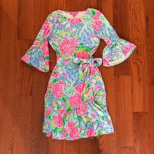 Lilly Pulitzer Floral Wrap Mini Dress size xs